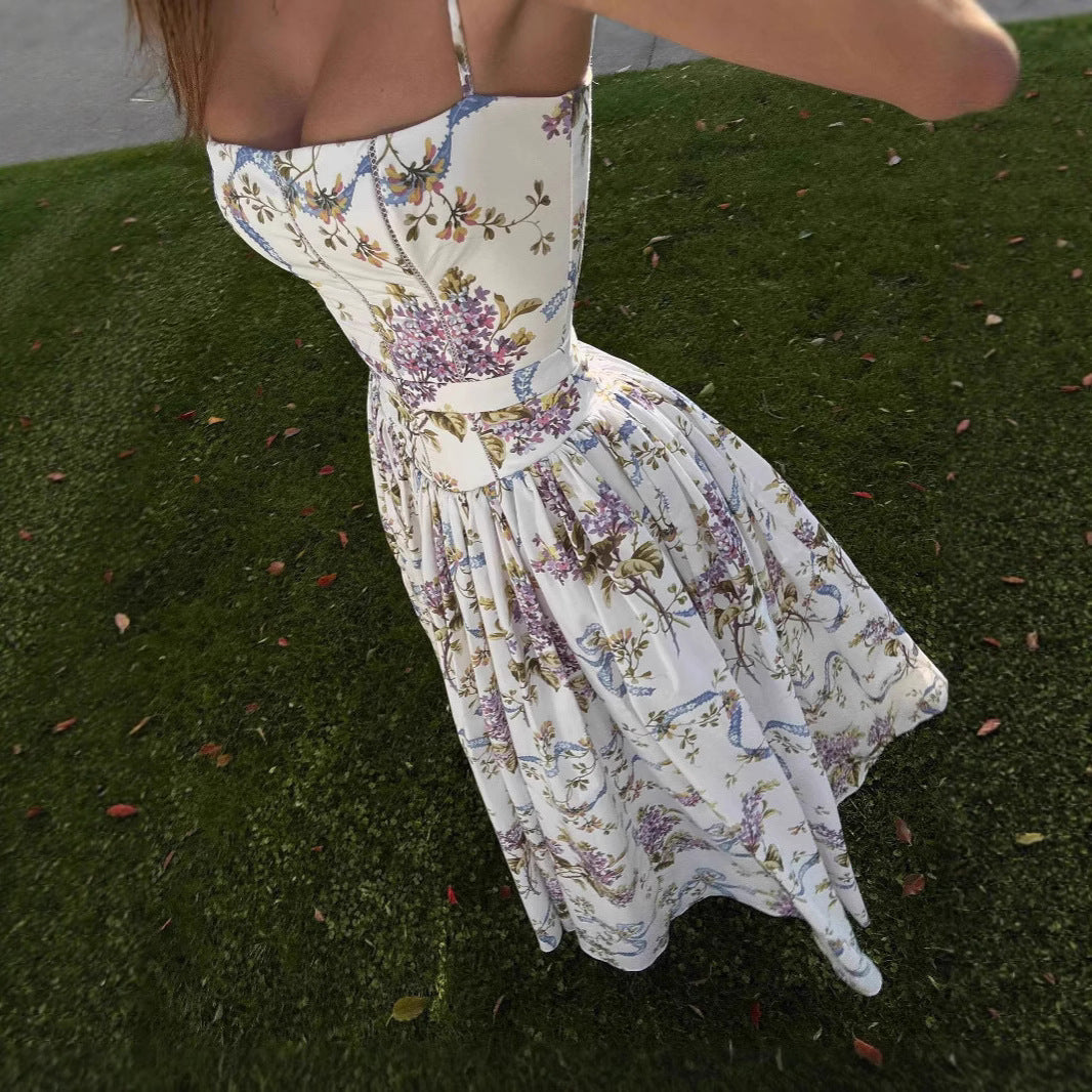 Robe Fleurie – Taille Ceinturée & Éclat Bohème👗