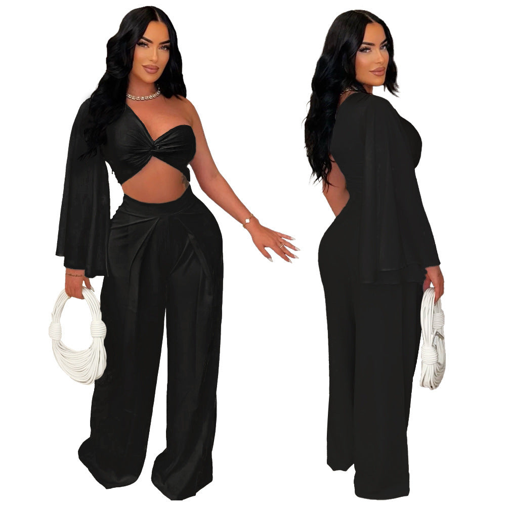 Ensemble Plissé – Épaules Décontractées & Liberté Urbaine💋