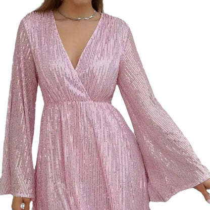 Robe Pailletée – Décolleté V & Taille Sculptée pour Soirées Étincelantes ✨