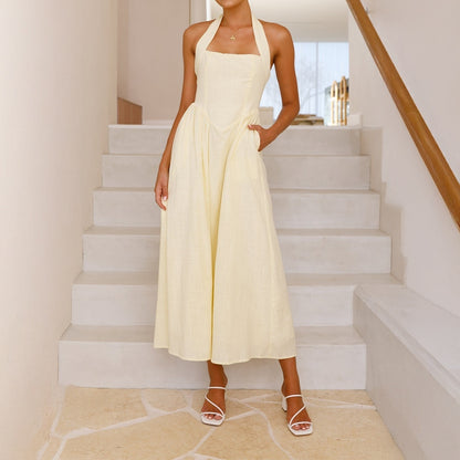 Robe Évasée Dos Nu – Légèreté d’Été & Élégance Naturelle 🦋