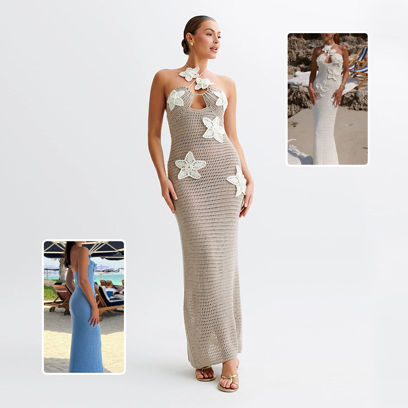 Robe Slim Étoilée – Halter & Nuit d’Été ✨