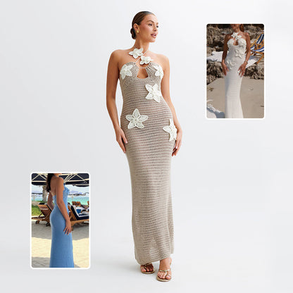 Robe Slim Étoilée – Halter & Nuit d’Été ✨