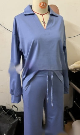 Ensemble Décontracté – Décolleté V & Flow Sans Effort ️🌸