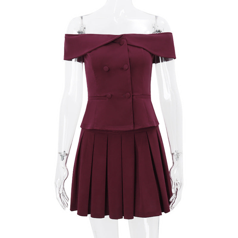 Ensemble Élégant – Off-Shoulder & Plis Poétiques🌬️