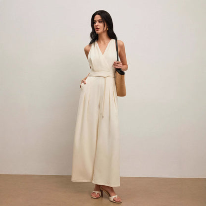 Combinaison Unie – Décolleté V & Liberté Chic✨