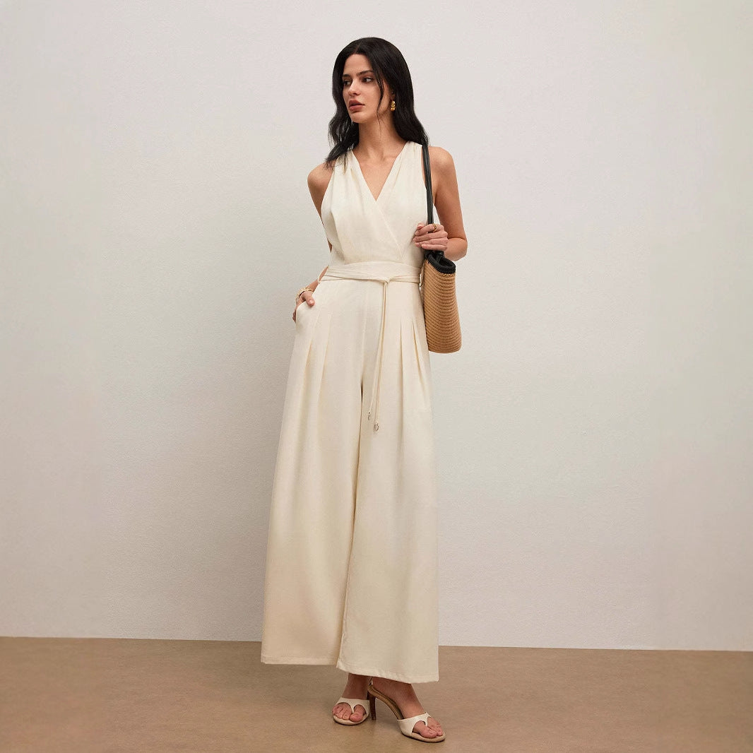 Combinaison Unie – Décolleté V & Liberté Chic✨