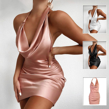 Robe Satinée – Été Glam & Dos Nu Libre🥂