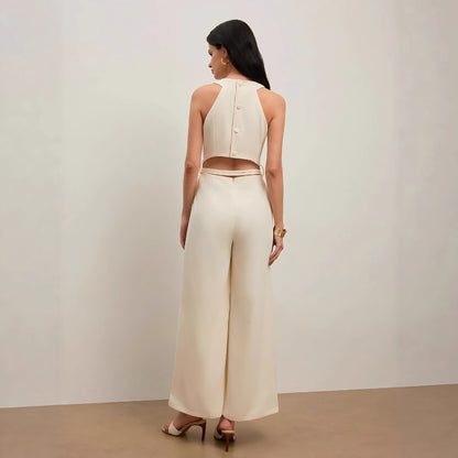 Combinaison Unie – Décolleté V & Liberté Chic✨