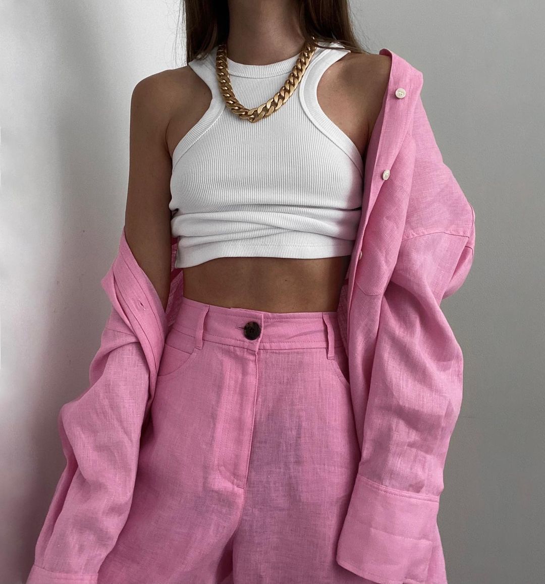 Ensemble Bohème – Top & Pantalon Large Coton-Lin Libre💖