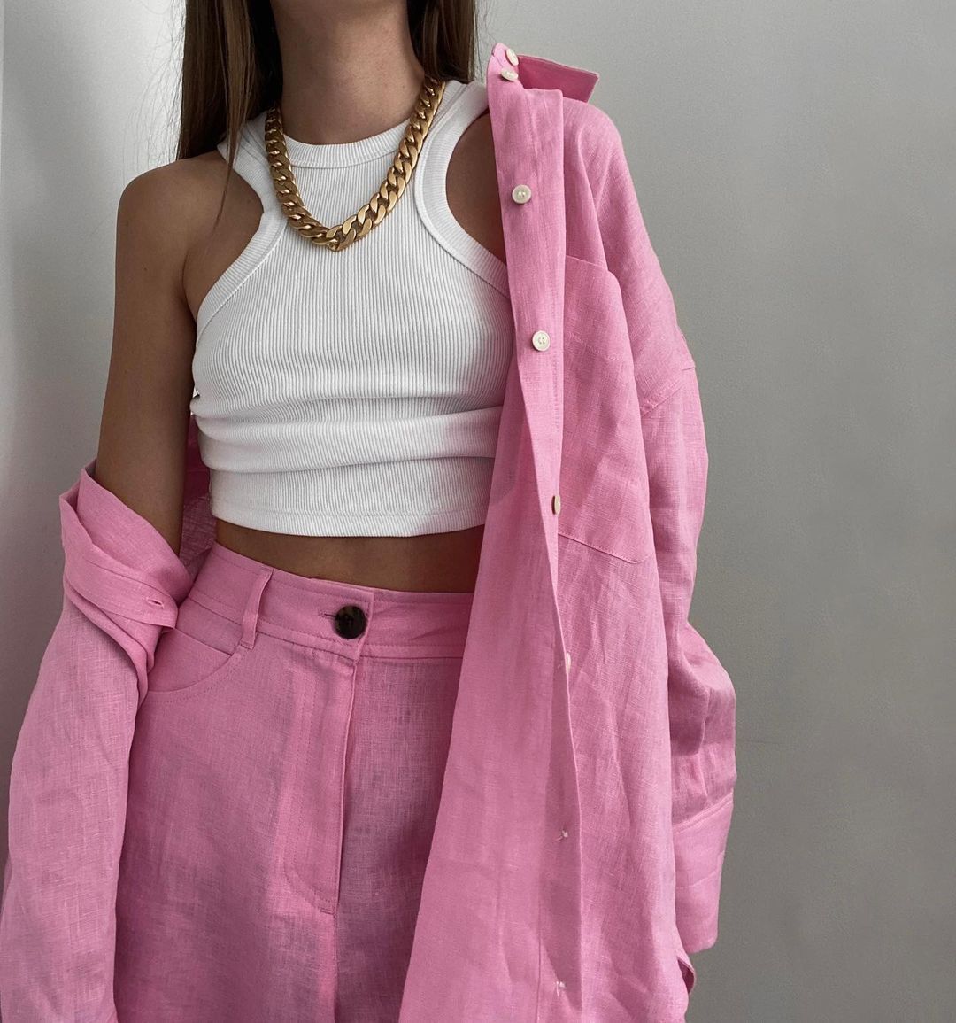 Ensemble Bohème – Top & Pantalon Large Coton-Lin Libre💖