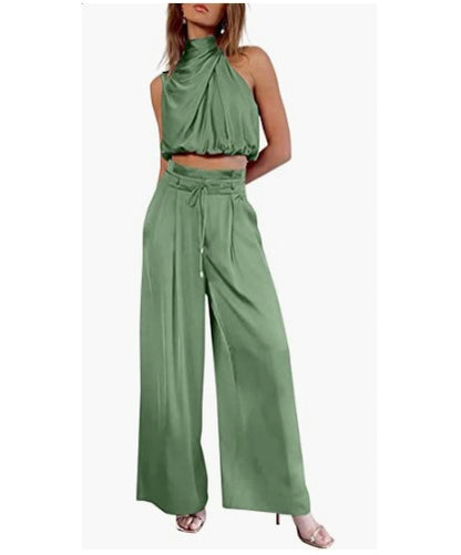 Ensemble Chic – Haut Stylé & Pantalon Fluide Bohème🌸 ️