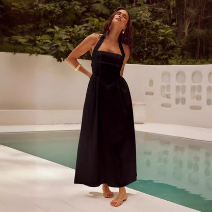 Robe Évasée Dos Nu – Légèreté d’Été & Élégance Naturelle 🦋