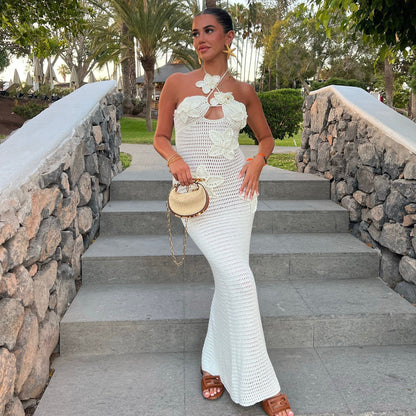 Robe Slim Étoilée – Halter & Nuit d’Été ✨