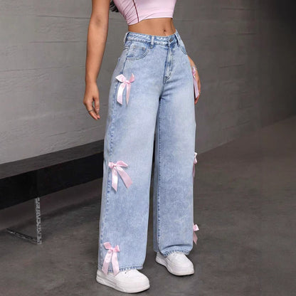 Jean Large – Nœud Bohème & Vibes Décontractées👖