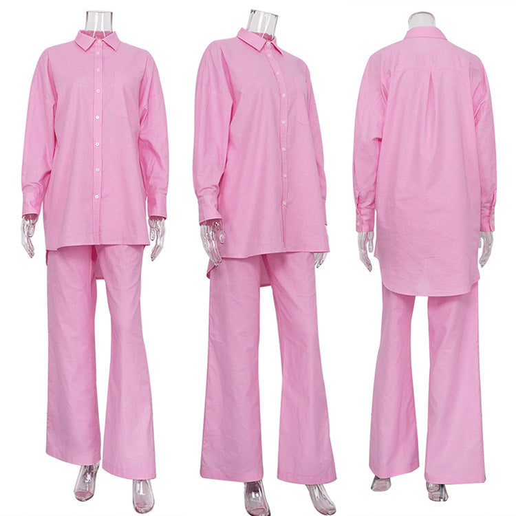 Ensemble Bohème – Top & Pantalon Large Coton-Lin Libre💖