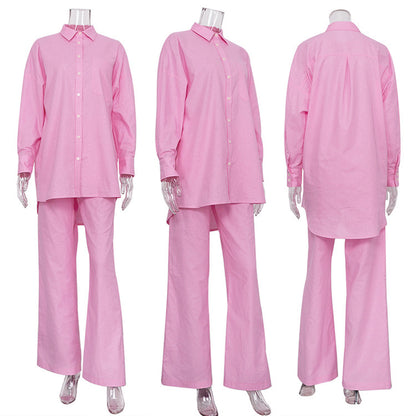 Ensemble Bohème – Top & Pantalon Large Coton-Lin Libre💖