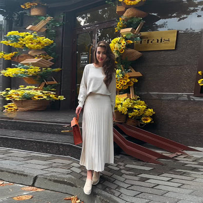 Ensemble Plissé – Élégance Longues Manches & Flow Urbain💖