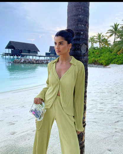 Chemise Plissée – Printemps Rétro & Élégance Bohème 🌼