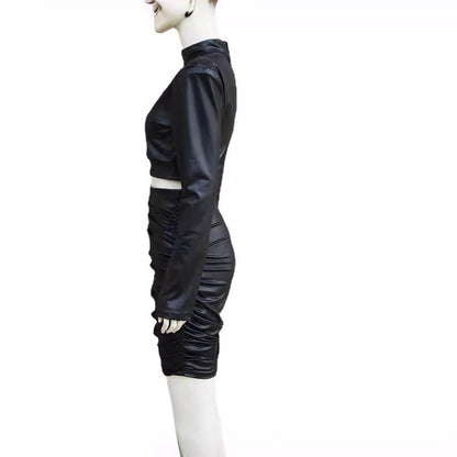 Ensemble Plissé – Col Montant & Élégance Sans Effort💎