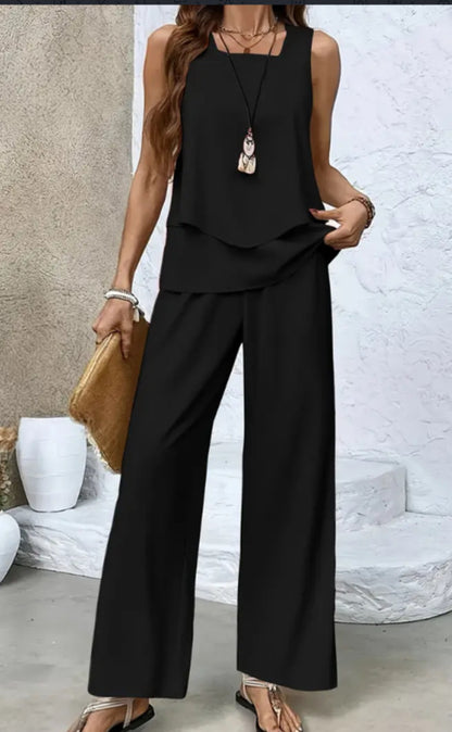 Ensemble Imprimé – Vibes Sans Manches & Flow Décontracté ️🌬️